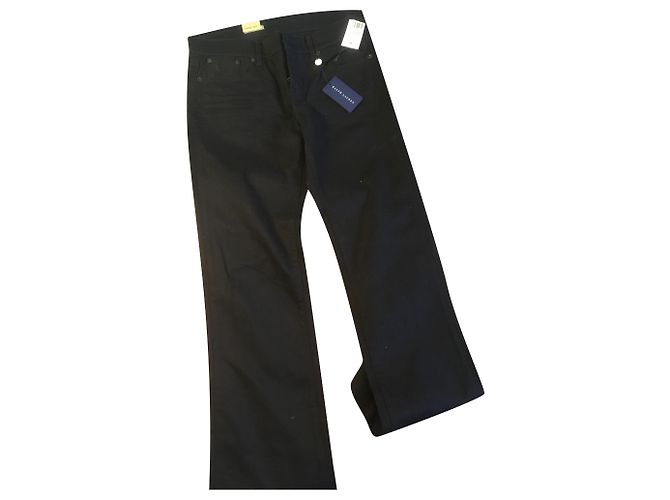 Ralph Lauren Vaqueros Rectos Negros de Algodón