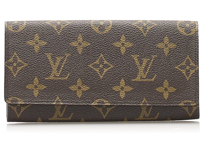 Louis Vuitton Brown Monogramm Porto lange Brieftasche Braun Leinwand  ref.244887
