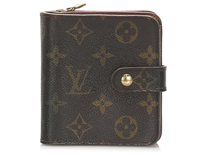 Louis Vuitton Brown Leather Bifold Compact Wallet Louis Vuitton