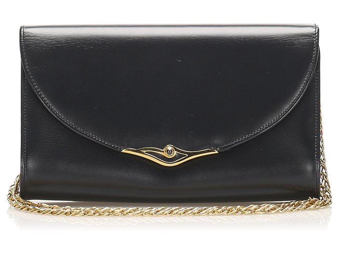 Cartier Black Sapphire Leather Shoulder Bag Pony-style calfskin  ref.244958