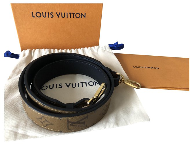LOUIS VUITTON Reverse Monogram Bandouliere Shoulder Strap XL Black |  FASHIONPHILE
