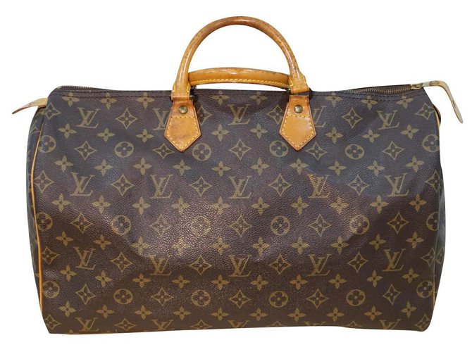 Louis Vuitton Monogram Canvas Speedy 40 Bag Brown Leather  ref.245055