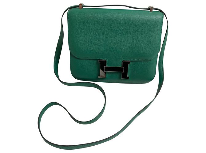 Constance Hermès Hermes Green Leather  ref.245056