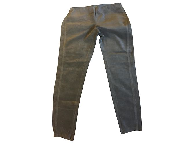Leggings Ralph Lauren Collection de Terciopelo de Algodón Gris Carbón Gris antracita