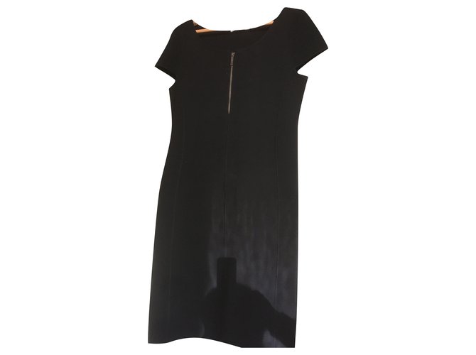 Ferré Milano Black short-sleeved wool dress  ref.245083