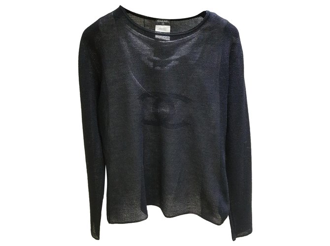 Chanel sweater Black Wool  ref.245086