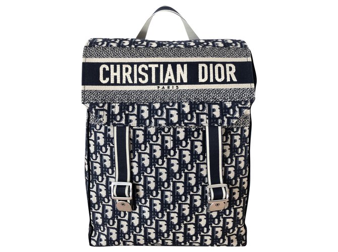 Dior Dior Blue Oblique canvas backpack 