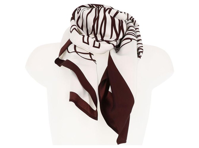 Chanel scarf Brown Silk  ref.245372