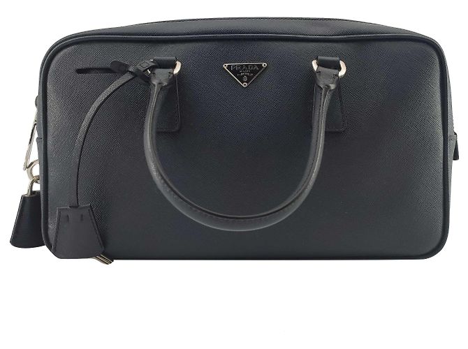 Prada, Borsa a tracolla in pelle saffiano Blu navy