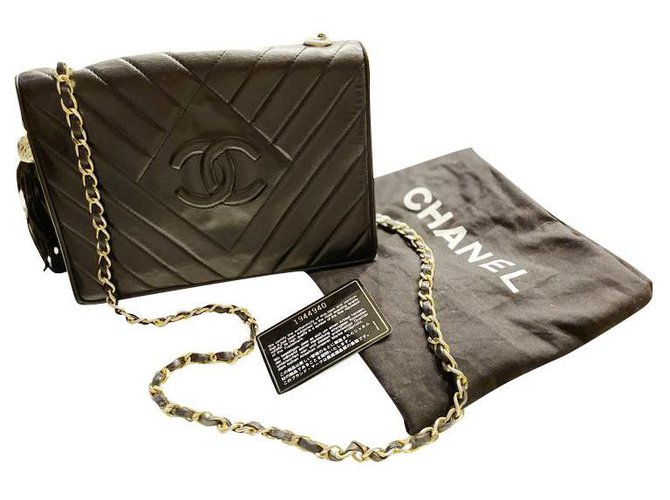 Chanel Vintage Black Lambskin  ref.245454