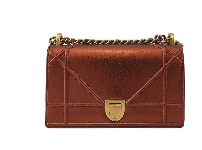 DIOR, Borsa a tracolla Diorama in pelle Rame