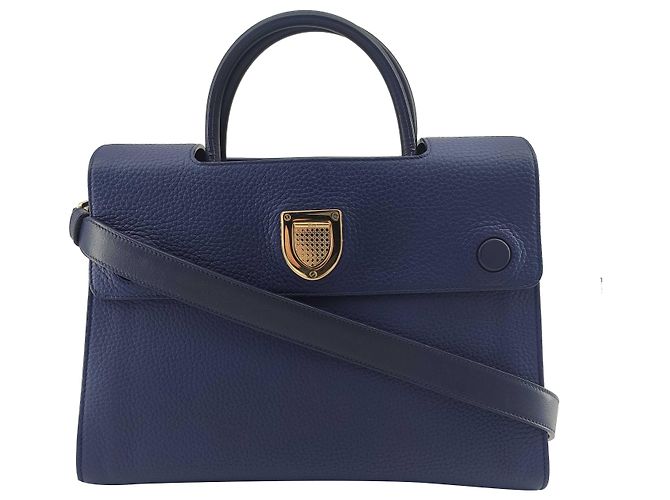 DIOR, Borsa a tracolla Diorever in pelle blu Blu navy