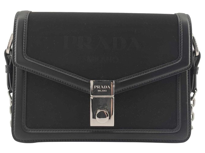 Prada, Nylon crossbody bag Black  ref.245487