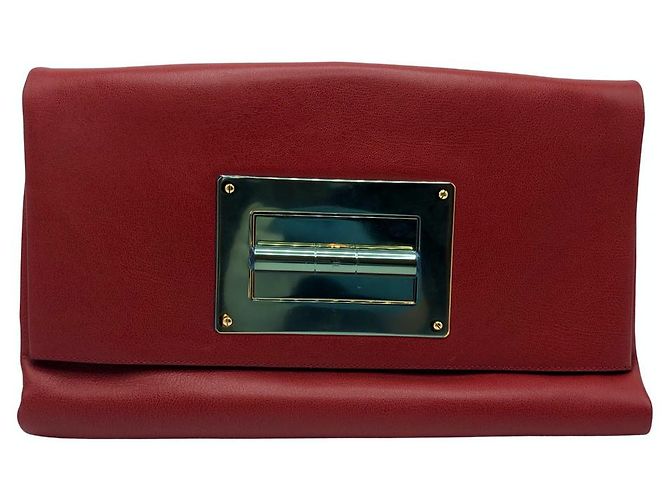 Pochette Tom Ford Natalia en cuir rouge