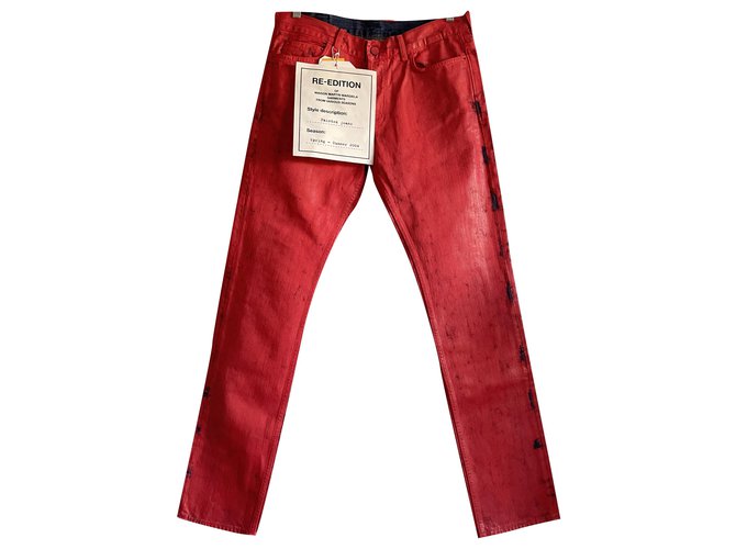 Maison Martin Margiela Un pantalon Coton Rouge  ref.245506