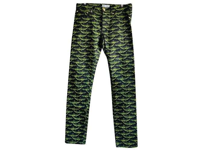 Vaqueros Versace For H&M con Estampado de Cocodrilos Negro Verde