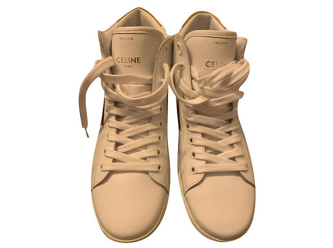 Baskets Céline Triomphe en cuir blanc taille 37
