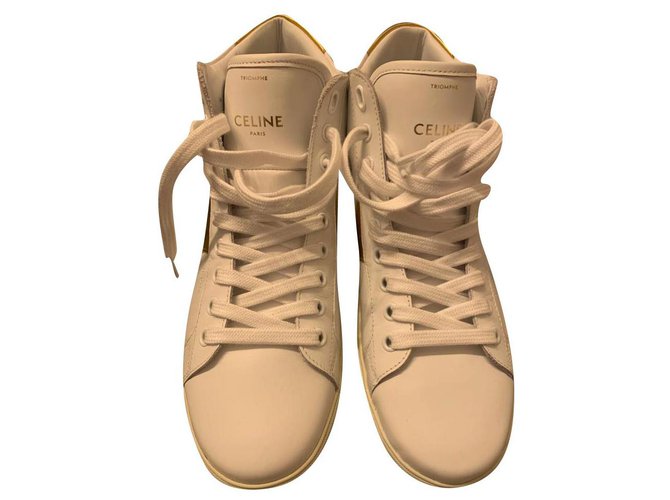 Céline TRUMP White Leather  ref.245511