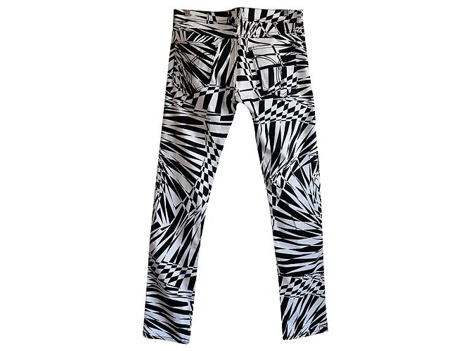 Versace For H&M Opal Black and White Printed Jeans