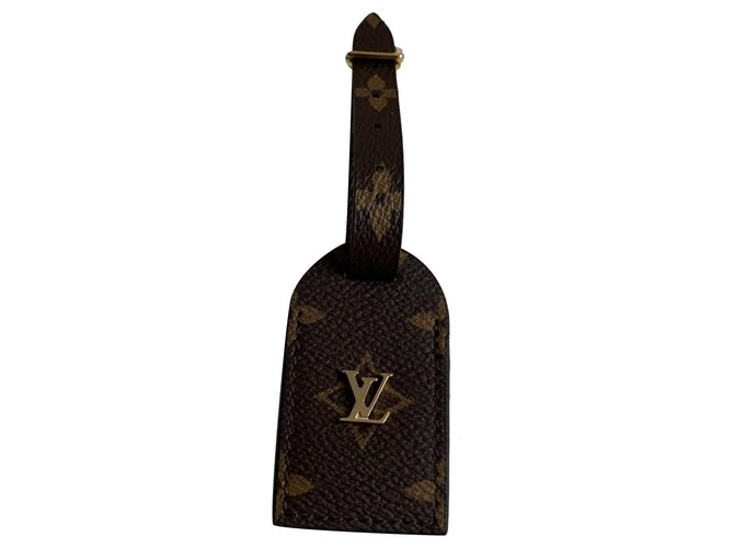 Louis Vuitton Etiqueta de bagagem Marrom Couro  ref.245528