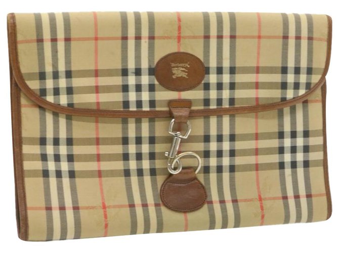Burberry clutch bag Beige Cloth  ref.245584