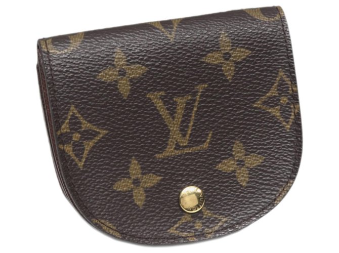 Louis Vuitton Brown Monogram Porte Monnaie Gousset Coin Pouch Cloth  ref.245630
