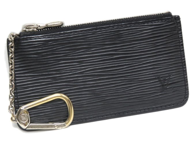 Louis Vuitton Black Epi Coin Purse Leather  ref.245683