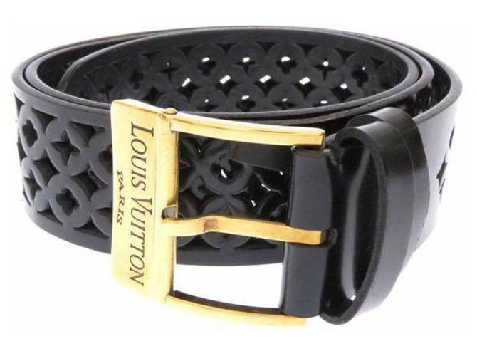 Louis Vuitton Monogram Black Leather Belt