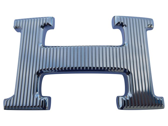 boucle de ceinture hermès 5382 en acier argenté palladié 32mm  ref.245737