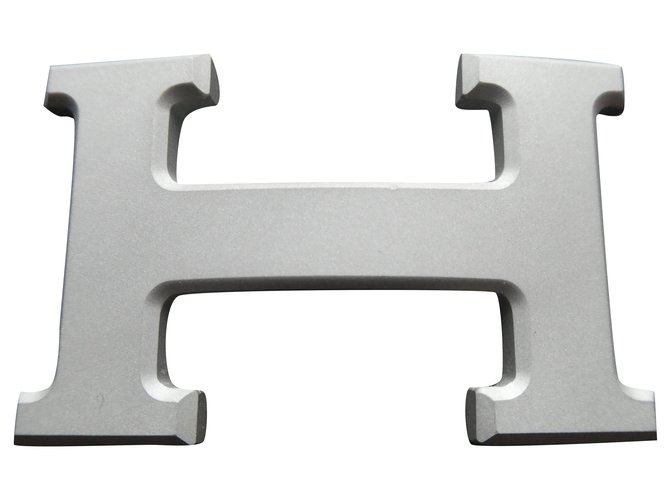 boucle de ceinture hermès 5382 en acier PVD mat  argenté 32mm  ref.245748