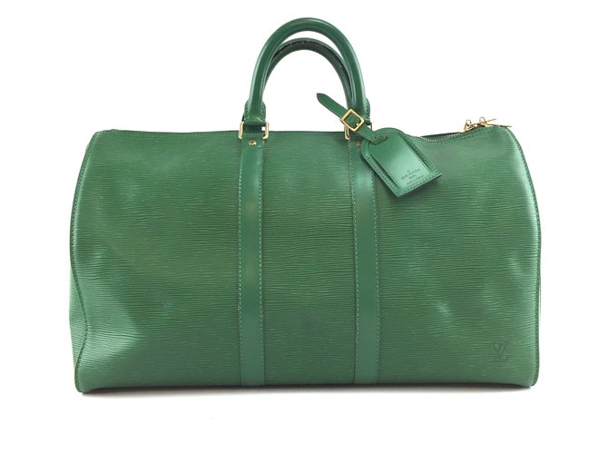 Louis Vuitton Keepall 45 Cuero Epi verde  ref.245864