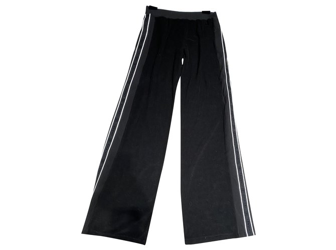 Chanel Un pantalon, leggings Coton Noir Blanc  ref.245911