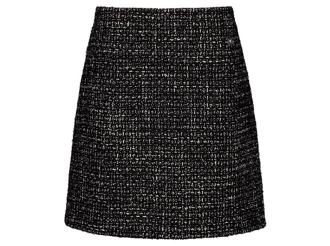 Chanel 2020 Falda de tweed de otoño Negro  ref.245964