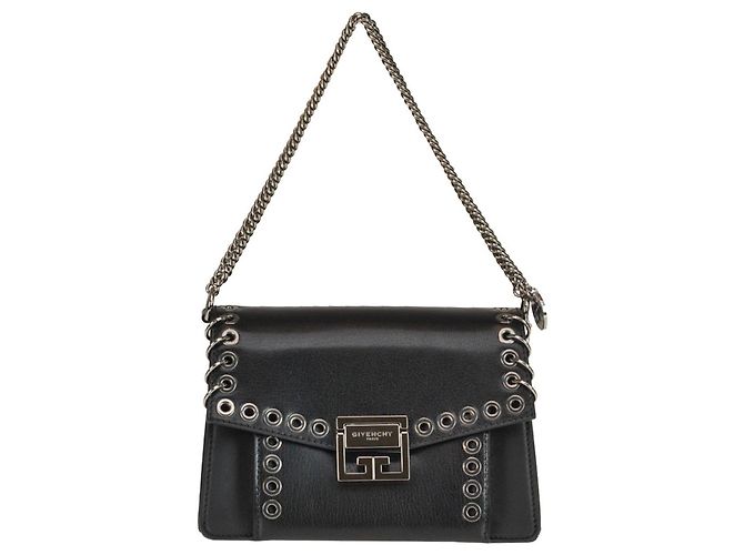 Borsa a tracolla Givenchy GV3 in pelle nera con borchie Nero