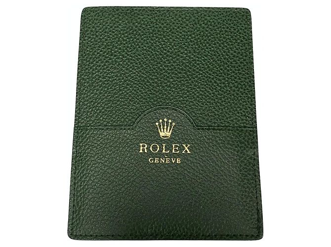 ROLEX GREEN LEATHER CARD HOLDER