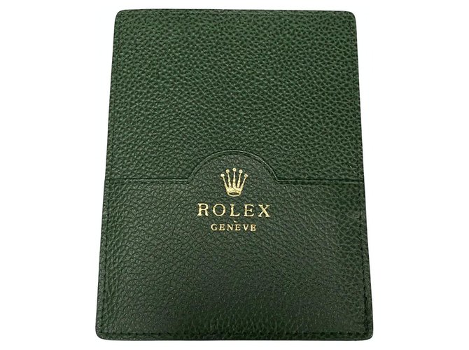 ROLEX GREEN LEATHER CARD HOLDER  ref.246085