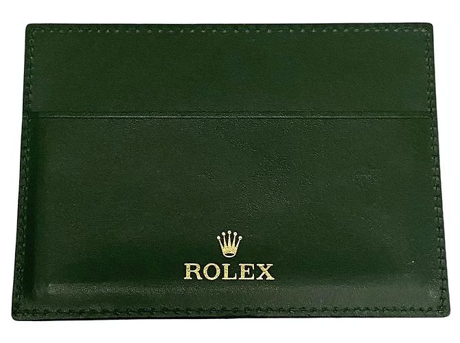 ROLEX GREEN LEATHER CARD HOLDER