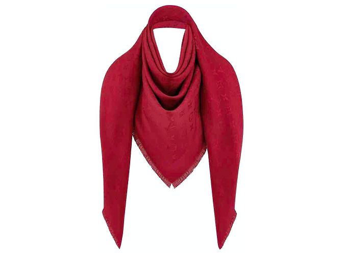 SCIALLE LOUIS VUITTON MONOGRAM POMME D'AMOUR M72237 Rosso