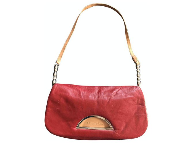 Malice Dior Handtaschen Rot Leder  ref.246157