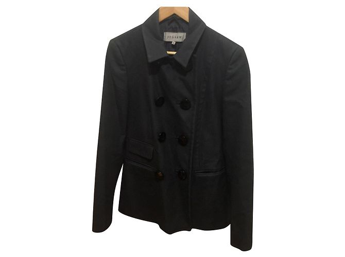 Jigsaw Cappotto corto con petto foderato a puzzle Nero