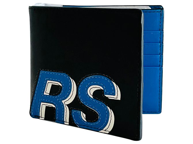 Michael Kors Leather Billfold Wallet Black Blue