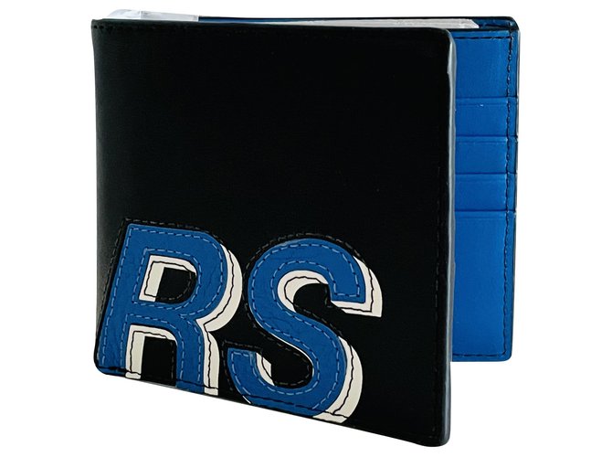 Michael Kors Leather Billfold Wallet Black Blue  ref.246236