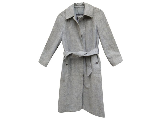 casaco mulher Burberry vintage t 36 Cinza Lã  ref.246244