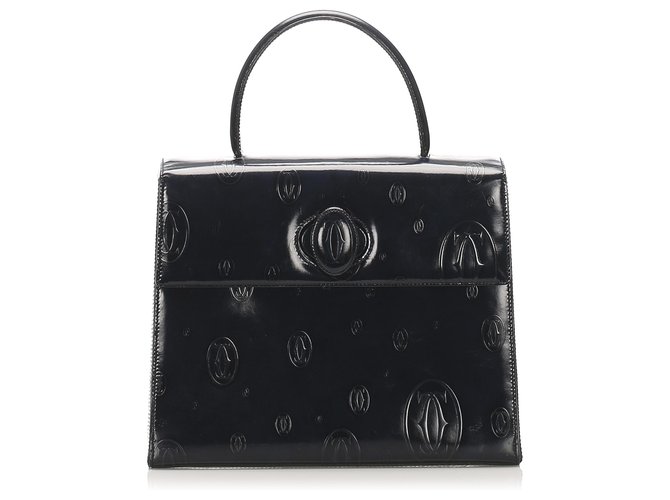 Cartier Black Happy Birthday Patent Leather Handbag  ref.246315