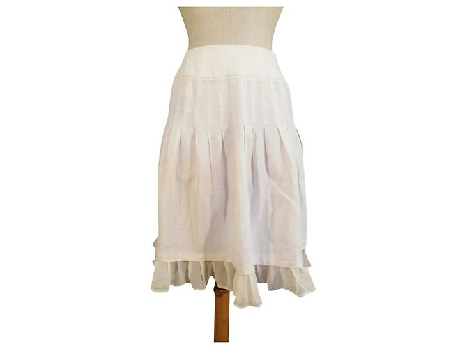 Leinen-Seidenrock Max Mara Creme