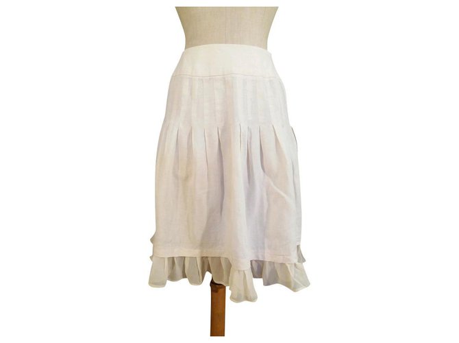 Linen-silk skirt Max Mara Cream  ref.246401