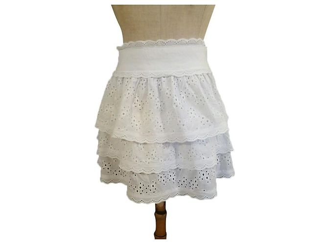 Falda Tara Jarmon Blanca de Algodón Blanco