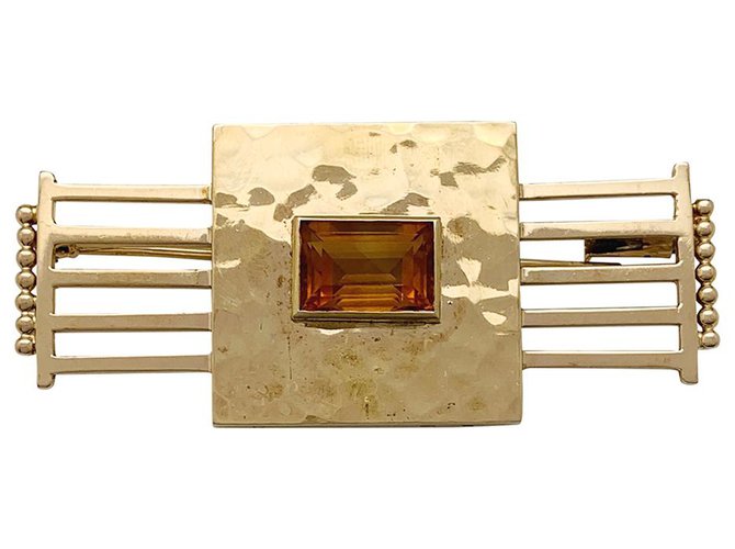 Autre Marque Jean Desprès brooch in rose gold and citrine. Pink gold  ref.246414