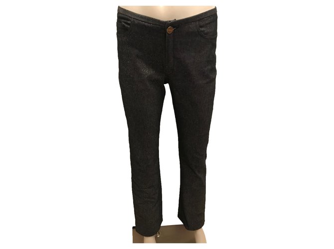 Joseph Sequined jeans Golden Grey Denim  ref.246439