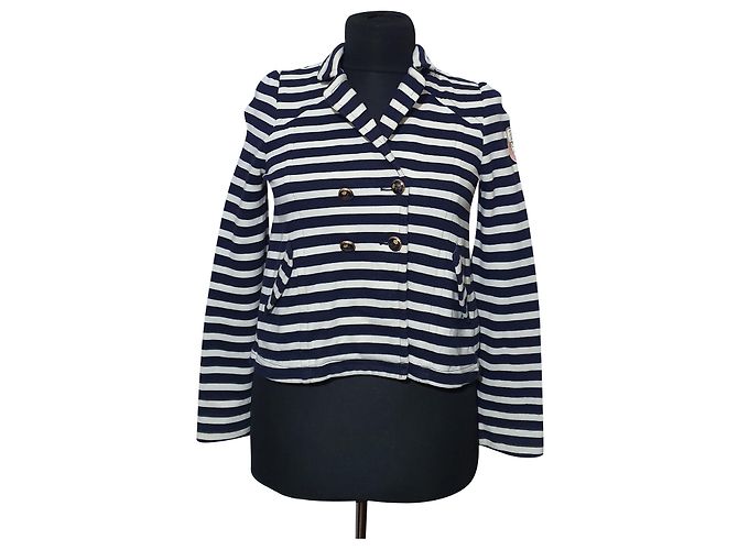 Blazer a righe Juicy Couture Blu e Bianco Cotone